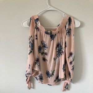Floral open sleeve top